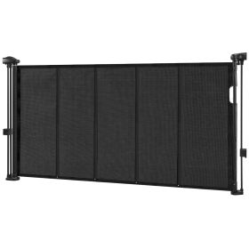 Retractable Baby Gate, 34 inch Tall, Extends up to 55 inch Wide, Retractable Gate for Kids or Pets, Mesh Material, Easy to Install for Indoor Stairs