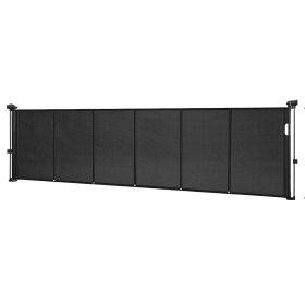 Retractable Baby Gate, 34 inch Tall, Extends up to 110 inch Wide, Retractable Gate for Kids or Pets, Mesh Material, Easy to Install for Indoor Stairs (Width: 110 inch, Color: Black)